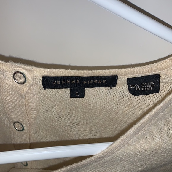 Jeanne Pierre Girls/Womens Beige Cream Cotton Top (Large) - Picture 2 of 2